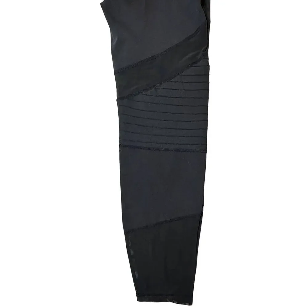 Nanette Lepore‎ Women's Leggings Large Black Play High Rise Mesh Compression
